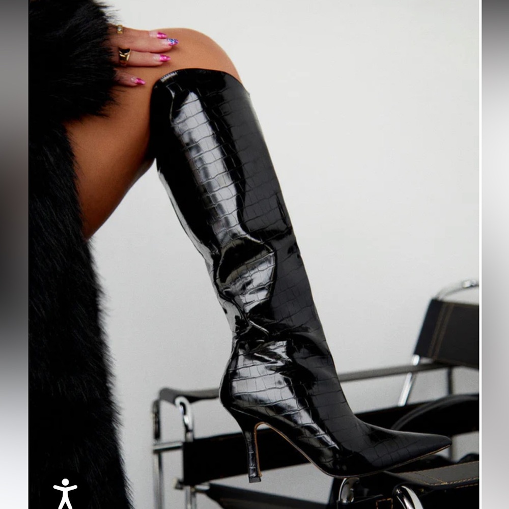 Black knee high boots
